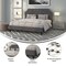 Merrick Lane Provence Platform Bed with Slatted Support Contemporary Tufted Upholstery with Accent Nail Trim